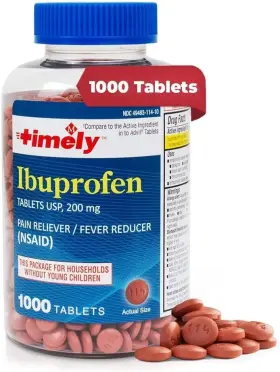 Time-cap Labs Inc. 349483114102 Timely Ibuprofen 200mg 1000 Tablets - Pain Relief