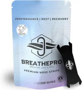 Tmsp 744759378972 Breathepro Premium Athletic Nose Strips 2.0 35 Counts - Sweat-resistant Sports