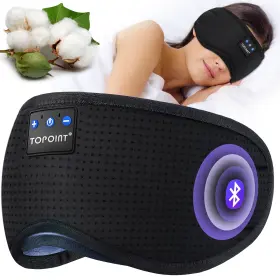Topoint 783970091659 Sleep Mask Headphones Bluetooth Wireless 5.4 Breathable Cotton Eye For