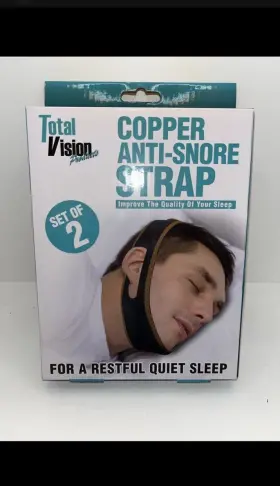 Total Vision 841437111095 Copper Anti-snore Strap- Set Of 2-brand New Fast Shipping