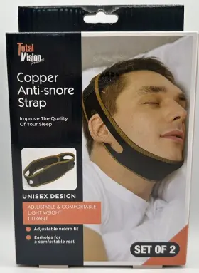 Sp-04574 Total Vision Copper Anti-snore Strap Set Of Two Unisex Design One Size Adjustable Durable