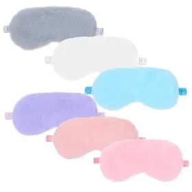 585030 Trinkrittey 6 Pieces Plush Eye Mask Soft Fluffy Furry Sleeping Blindfold Comfortable