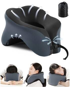 Trmfusa Hlustp0815-2 Travel Pillow For Airplanes With 360 Head Support Memory Foam 2-in-1 Neck Pil
