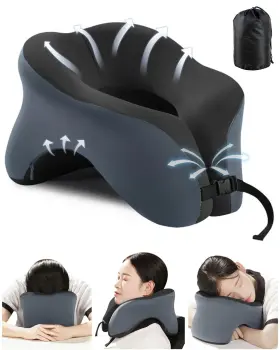 Hlustp0815-2 Trmfusa Travel Pillow For Airplanes With 360 Head Support Memory Foam 2-in-1 Neck Pil