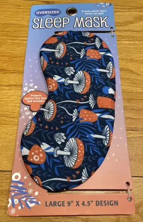Trubeauty 190518289872 Oversized Sleep Mask Magic Mushrooms Protects Against Wrinkles 9 Inch X4.5 New