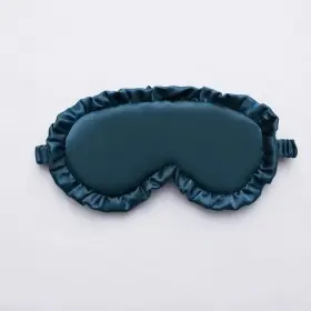 Turbo-roofinds 744111012971 Silk Ruffle Sleep Eye Mask Soft Sleeping Covers Multicolor Night Dream Black