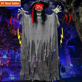 Hal-us1 Turnmeon Sound Activated And Large 70 Inch Halloween Animatronic Hanging Talking Pirate