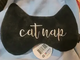 4109 U -style Character U-style Plush Padded Reversible Sleep Masks Black