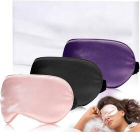 Uaszdau Cvb1019-3312 Eye Mask For Sleeping 3 Pack Silk Count Of 1 Black-pink-purple