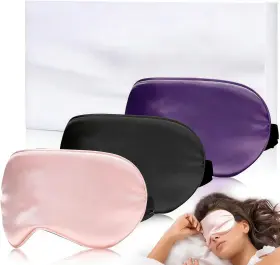 Cvb1019-3312 Uaszdau Eye Mask For Sleeping 3 Pack Silk Count Of 1 Black-pink-purple