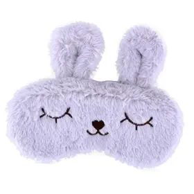 Fbaum-cuteeyemask-1019202211 Ulbemoll Cute Rabbit Sleeping Mask Soft Fluffy Plush Bunny Blindfold Funny Gray