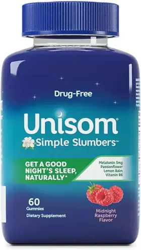 Unisom 041167006412 Simple Slumbers Sleep Aid Gummies Midnight Raspberry 60 Ct