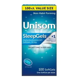 Unisom 041167006528 50 Mg Sleep Gels Nighttime Sleep-aid Soft 100 Ea Pack Of 3