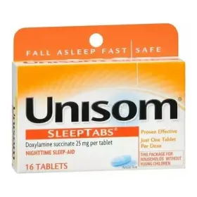 06078 Unisom Sleeptabs Doxylamine Succinate 25mg Night Time Sleep Aid 16 Ct Pack Of 2