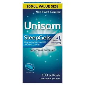 Unisom 312843526754 Sleepgels Nighttime Sleep-aid Softgels Diphenhydramine Hci 50 Mg 100 Ct