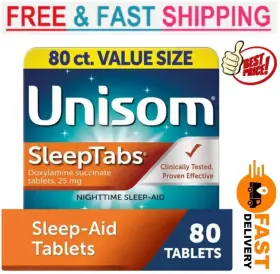 Unisom 445043459409 Sleeptabs Nighttime Sleep Aid Doxylamine Succinate 80 Tablets