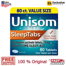 11284945 Unisom 4564 Sleeptabs Nighttime Sleep-aid Doxylamine Succinate 80 Tablets