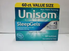 Unisom 618460162048 Sleepgels Nighttime Sleep-aid Softgels Non-habit Forming 60 Ct Pack Of 2