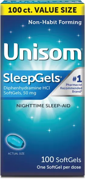 Unisom 696227062800 Nighttime Sleep-aid Gels Diphenhydramine Hci 50mg 100 Count
