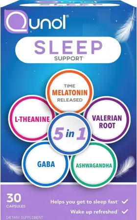 Uonol 744759830234 Ounol Sleep Support 5 In 1 Non-habit Forming Aid Time Release Gaba 30 Capsules