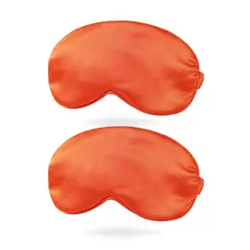 Uxcell 634149593613 2 Pcs Silk Sleep Mask Soft Satin Eye With Elastic Straps Orange