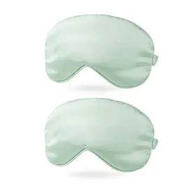 Uxcell 634149593675 2 Pcs Silk Sleep Mask Soft Satin Eye With Elastic Straps Light Green