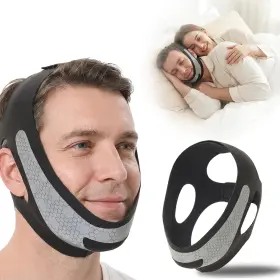 Rv101 Vangwoot Chin Strap For Sleeping Snore Keep Your Husbands Snoring Black
