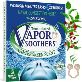 Vapor Soothers 644216774999 Nasal Dilator Clips Instant Congestion Relief Wintergreen 28 Count Drug