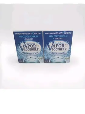 Vapor Soothers 860003018002 Mentholated Nasal Congestion Peppermint 14 Clips Organic Lot Of 2