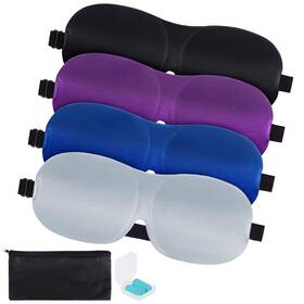 Vekda Xh-mask-001-1-fba 4-pack Eye Masks For Sleep With Adjustable Strap Comfortable
