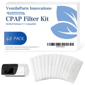 Ventilaparts Innovations Thick-001 60 Pack Premium Cpap Filters Compatible With Resmed Airsense 11 Series Mach Inch