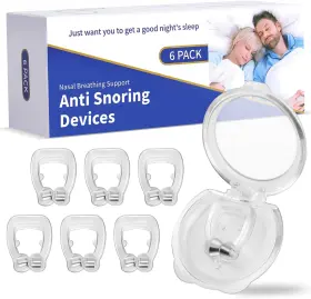 Zhsq2-2-300 Verveho Anti Snoring Devices 6 Pack Portable Magnetic Silicone Nose Clip Stop Snorin