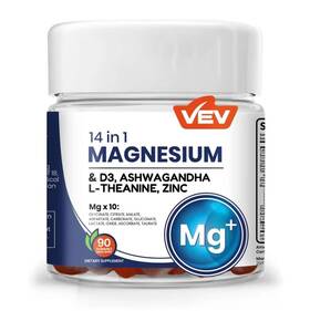 Vev Vev10mrt 14-in-1 Magnesium Gummies With Ashwagandha L-theanine Vitamin D3 And Zinc E