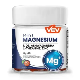 Vev10mrt Vev 14-in-1 Magnesium Gummies With Ashwagandha L-theanine Vitamin D3 And Zinc E