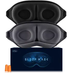 Vhmv 765154003962 Sleep Mask 2 Pack 3d Contoured Cup Eye For Sleeping Men