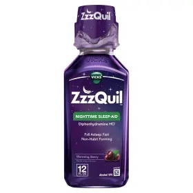 Vicks 191565260036 Vick Zzzquil Nighttime Sleep Aid Non Hanit Forming Berry Flavor 12 Oz 3 Pack