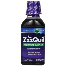 Vicks 191565807712 Zzzquil Nighttime Sleep-aid Liquid Warming Berry Flavor 12 Oz Pack Of 6