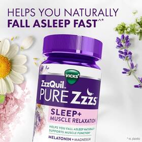 Vicks 313050336389 Zzzquil Pure Zzzs Sleep Muscle Relaxation Melatonin Aid Gummies