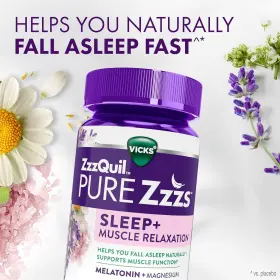 Vicks 313050336389 Zzzquil Pure Zzzs Sleep Muscle Relaxation Melatonin Aid Gummies