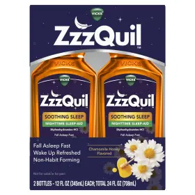 Vicks 323900033139 Zzzquil Nighttime Sleep Aid Liquid Diphenhydramine Hci 50mg Chamomile