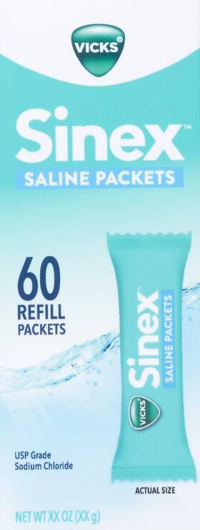 Vicks 323900033627 Sinex Saline Rinse Refill 60 Packets 4.2 Ounce