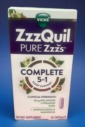 Vicks 323900037526 Zzzquil Pure Zzzs Complete Sleep Support 5 In 1 10mg Melatonin 42 Capsules 12/26