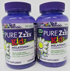 Vicks 323900040441 Pure Zzz S Kidz Calming Sleep Gummies 144 Count Total Lot Of 2