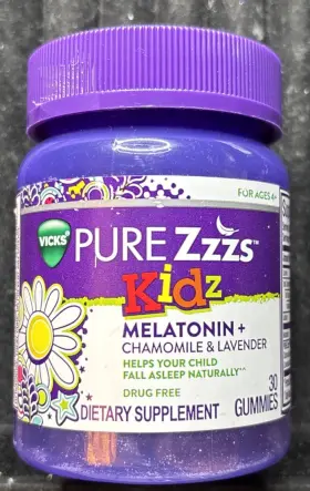 Vicks 323900040458 Pure Zzzs Kidz Melatonin 30 Gummies Exp 7/25