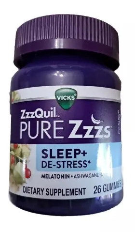 Vicks 323900042308 Zzzquil Pure Zzzs Sleep Immune Support Gummies Melatonin Elderbery 26 Ct