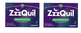Vicks 323900042360 New Zzzquil Lot Of 2 Nighttime Sleep-aid 8 Liquicaps Each Exp 09/2025