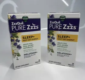 Vicks 323900044586 2 Zzzquil Pure Zzzs Extended Release Melatonin 28 Tablets Exp 7/2025