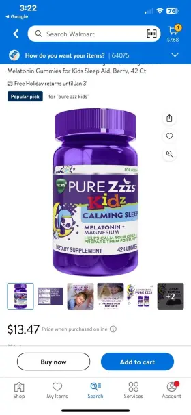 Vicks 323900045316 2 Zzzquil Pure Kidz Melatonin Chamomile Lavender 60 Gummies Exp 1/2025