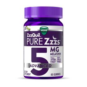 Vicks 323900045927 Zzzquil Pure Zzzs Melatonin Gummies 5mg Sleep Aid With