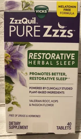 42544 Vicks Zzzquil Pure Zzzs Restorative Herbal Sleep 40 Tablets Exp 4/2025